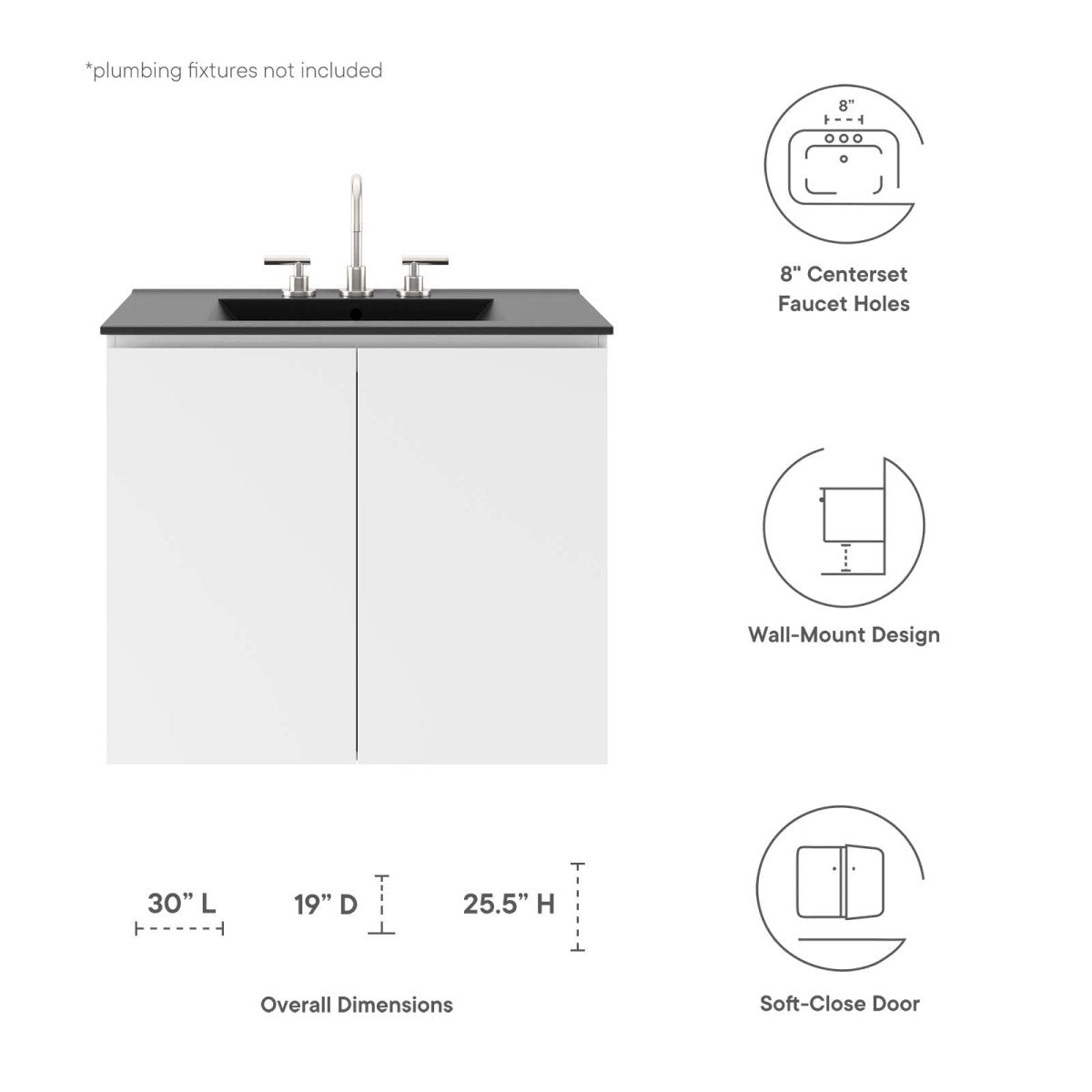 Bryn 30" Wall - Mount Bathroom Vanity - BUILDMYPLACE