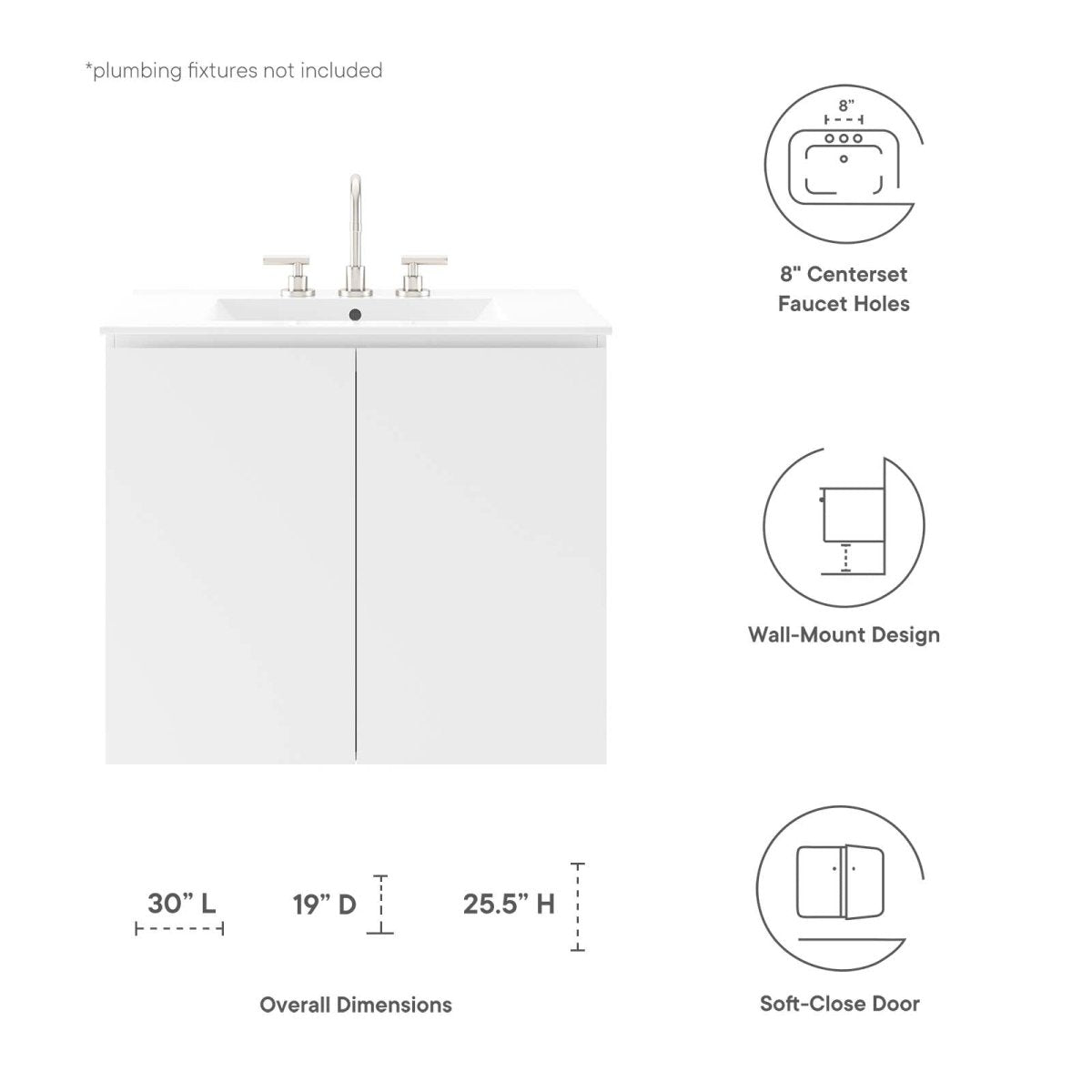 Bryn 30" Wall - Mount Bathroom Vanity - BUILDMYPLACE