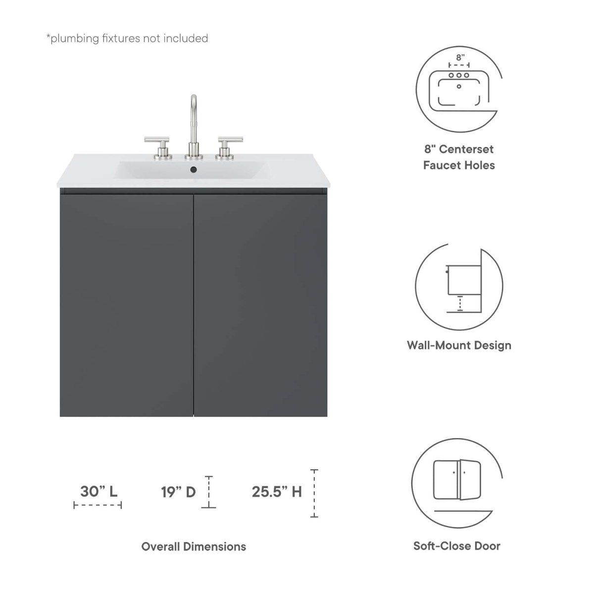 Bryn 30" Wall - Mount Bathroom Vanity - BUILDMYPLACE