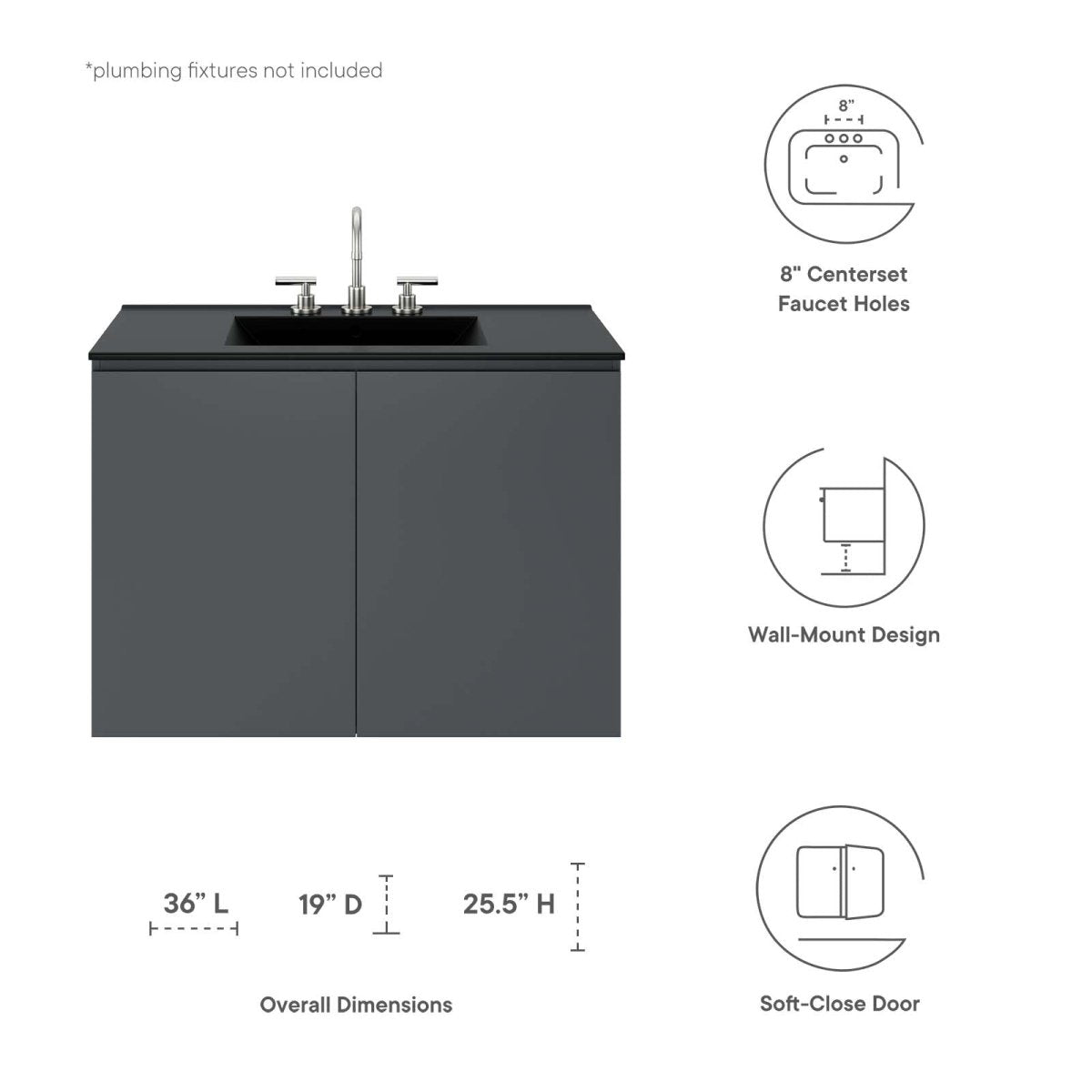 Bryn 36" Wall - Mount Bathroom Vanity - BUILDMYPLACE