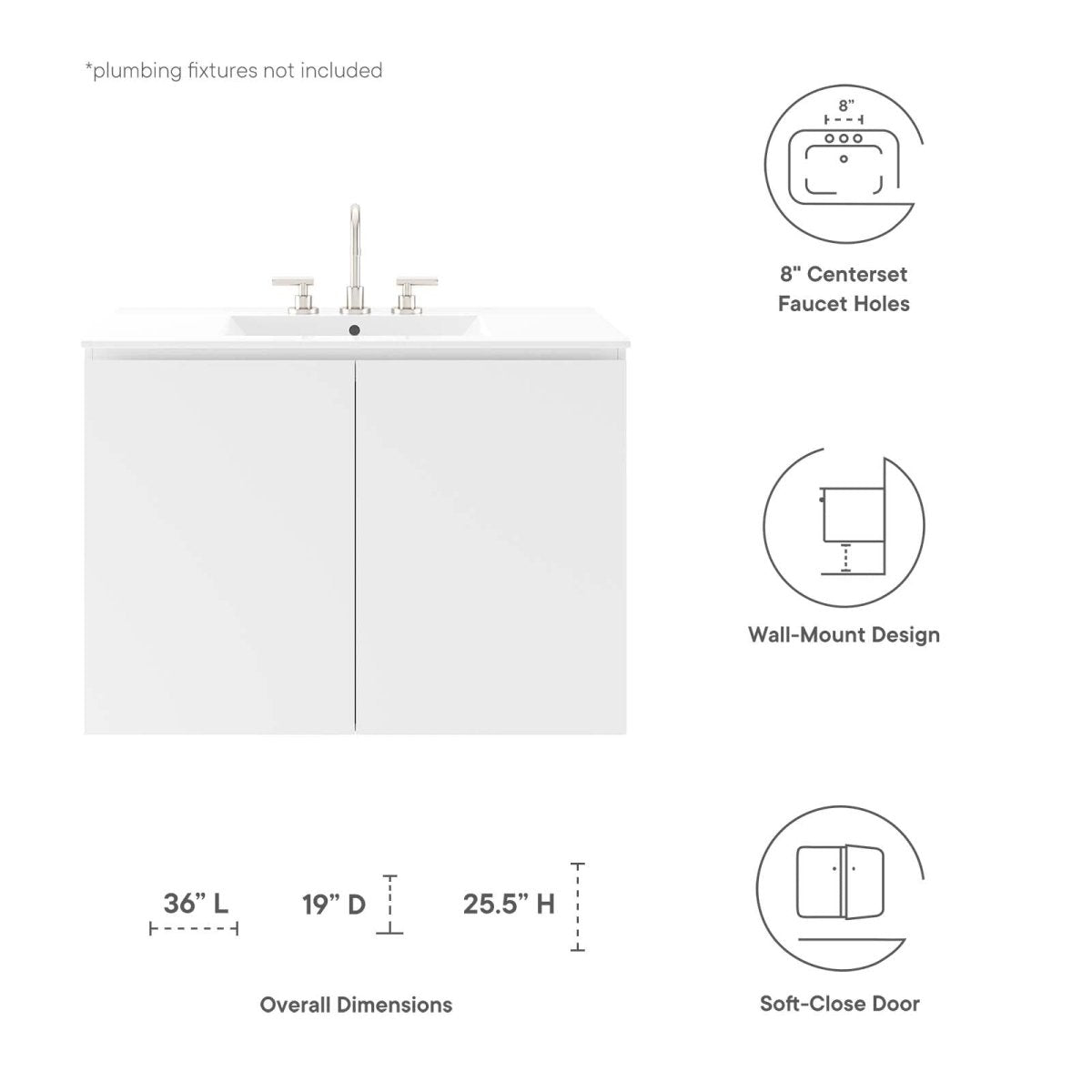 Bryn 36" Wall - Mount Bathroom Vanity - BUILDMYPLACE