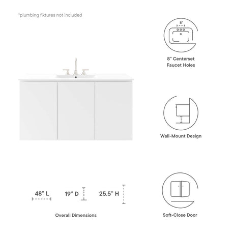 Bryn 48" Wall - Mount Bathroom Vanity - BUILDMYPLACE