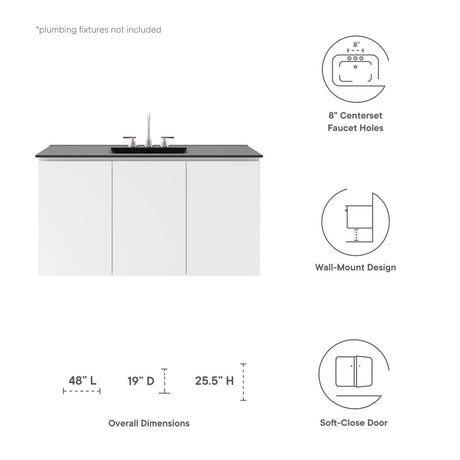 Bryn 48" Wall - Mount Bathroom Vanity - BUILDMYPLACE