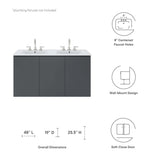 Bryn 48" Wall - Mount Double Sink Bathroom Vanity - BUILDMYPLACE