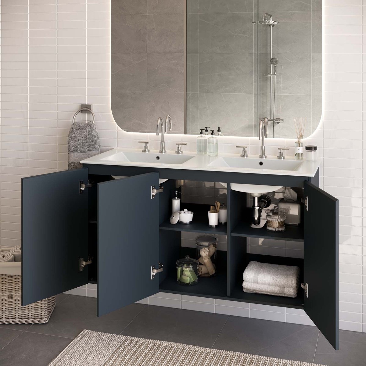 Bryn 48" Wall - Mount Double Sink Bathroom Vanity - BUILDMYPLACE