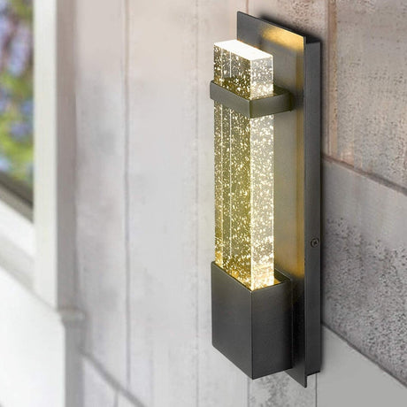 Bubble Glass LED Indoor Outdoor Wall Sconce Light, 12W, Dimmable, 4000K, 600lm, ETL Listed(Wet Location), For Front Door, Doorway, Foyer, Corridor, Balcony, Patio and Porch - BUILDMYPLACE