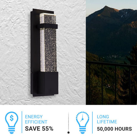 Bubble Glass LED Indoor Outdoor Wall Sconce Light, 12W, Dimmable, 4000K, 600lm, ETL Listed(Wet Location), For Front Door, Doorway, Foyer, Corridor, Balcony, Patio and Porch - BUILDMYPLACE