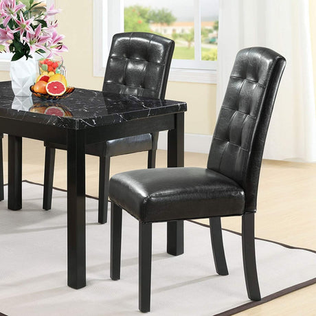 Button Tufted Predure Dining Room Chair - Kitchen Dining Chair - Vinyl Dining Chair - BUILDMYPLACE