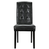 Button Tufted Predure Dining Room Chair - Kitchen Dining Chair - Vinyl Dining Chair - BUILDMYPLACE