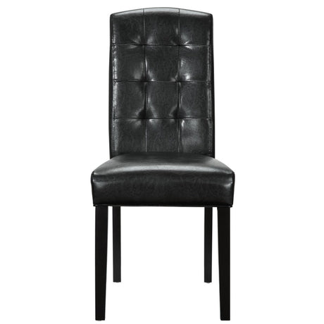 Button Tufted Predure Dining Room Chair - Kitchen Dining Chair - Vinyl Dining Chair - BUILDMYPLACE