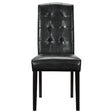 Button Tufted Predure Dining Room Chair - Kitchen Dining Chair - Vinyl Dining Chair - BUILDMYPLACE