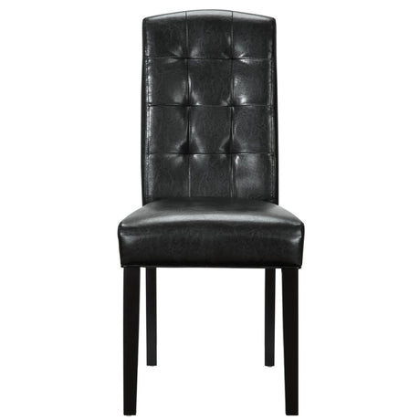 Button Tufted Predure Dining Room Chair - Kitchen Dining Chair - Vinyl Dining Chair - BUILDMYPLACE