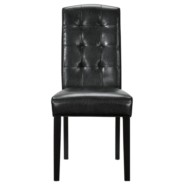 Button Tufted Predure Dining Room Chair - Kitchen Dining Chair - Vinyl Dining Chair - BUILDMYPLACE