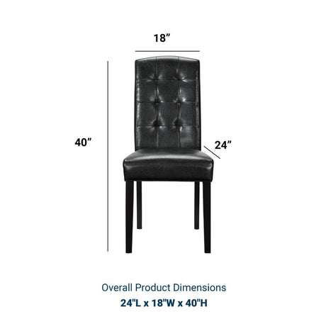 Button Tufted Predure Dining Room Chair - Kitchen Dining Chair - Vinyl Dining Chair Set Of 4 - BUILDMYPLACE
