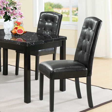 Button Tufted Predure Dining Room Chair - Kitchen Dining Chair - Vinyl Dining Chair Set Of 4 - BUILDMYPLACE