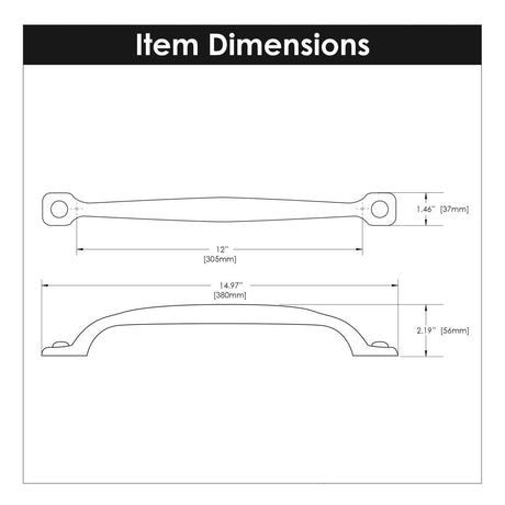 Cabinet Appliance Pull 12 Inch Center to Center - Refined Rustic Collection - BUILDMYPLACE