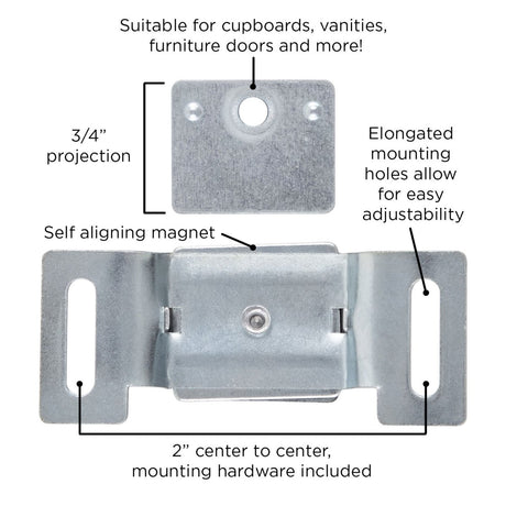 Cabinet Catch 2 Inch Center to Center in Cadmium - Hickory Hardware - BUILDMYPLACE