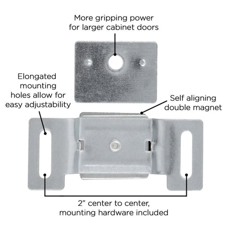 Cabinet Door Catch 2 Inch Center to Center in Cadmium - Hickory Hardware - BUILDMYPLACE