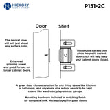 Cabinet Door Catch 2 Inch Center to Center in Cadmium - Hickory Hardware - BUILDMYPLACE