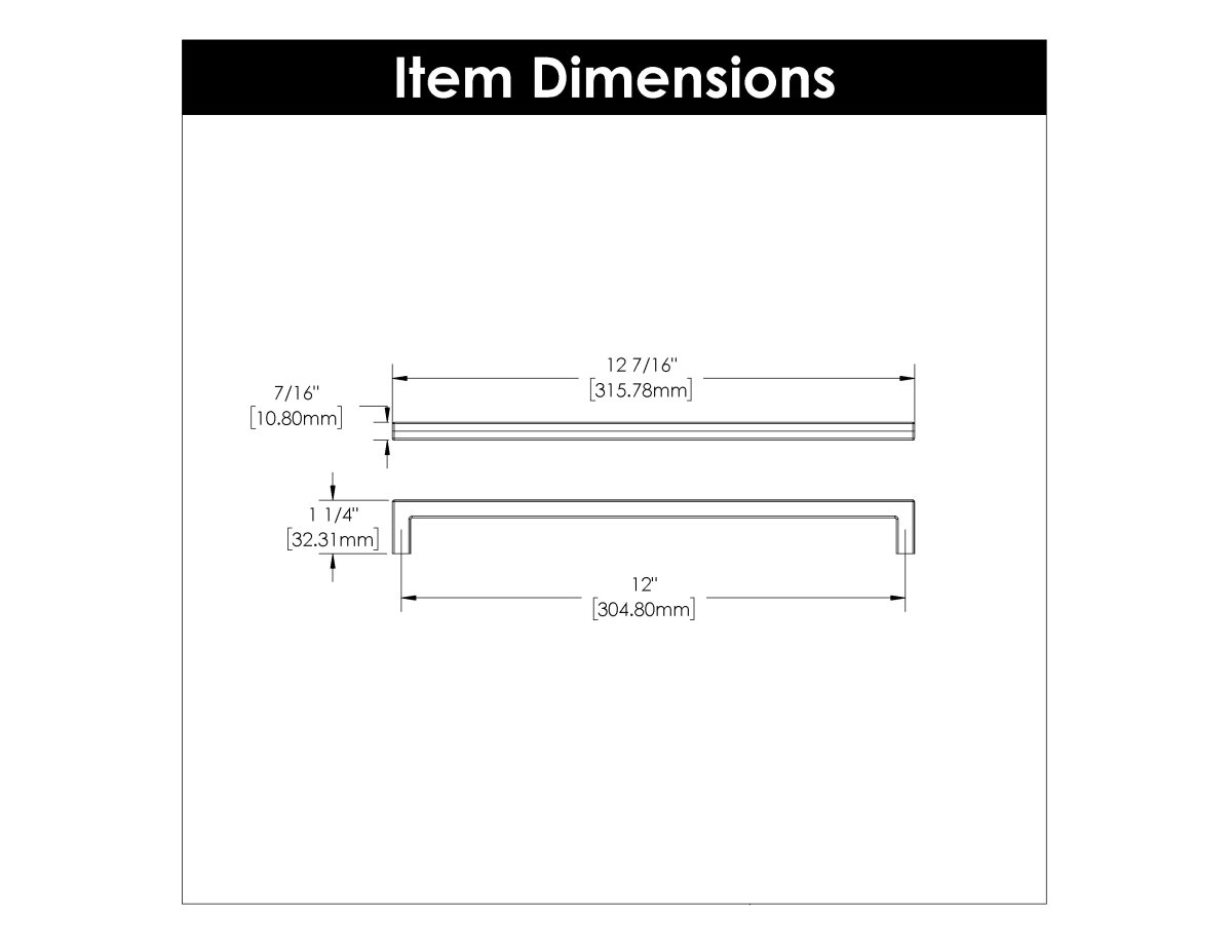 cabinet door handles 12 Inch Center to Center - Hickory Hardware - BUILDMYPLACE