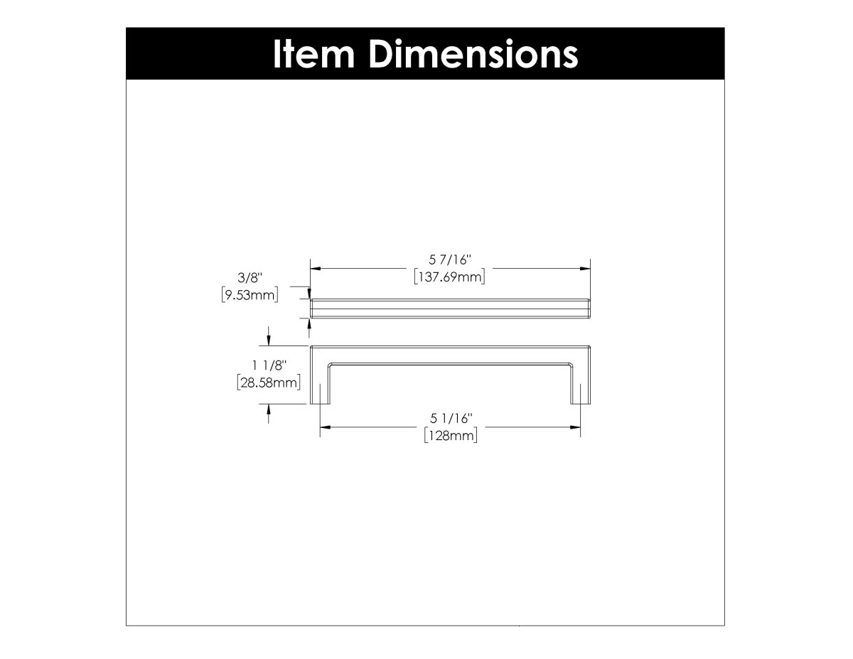 Cabinet Door Handles 5 - 1/16 Inch (128mm) Center to Center - Hickory Hardware - BUILDMYPLACE