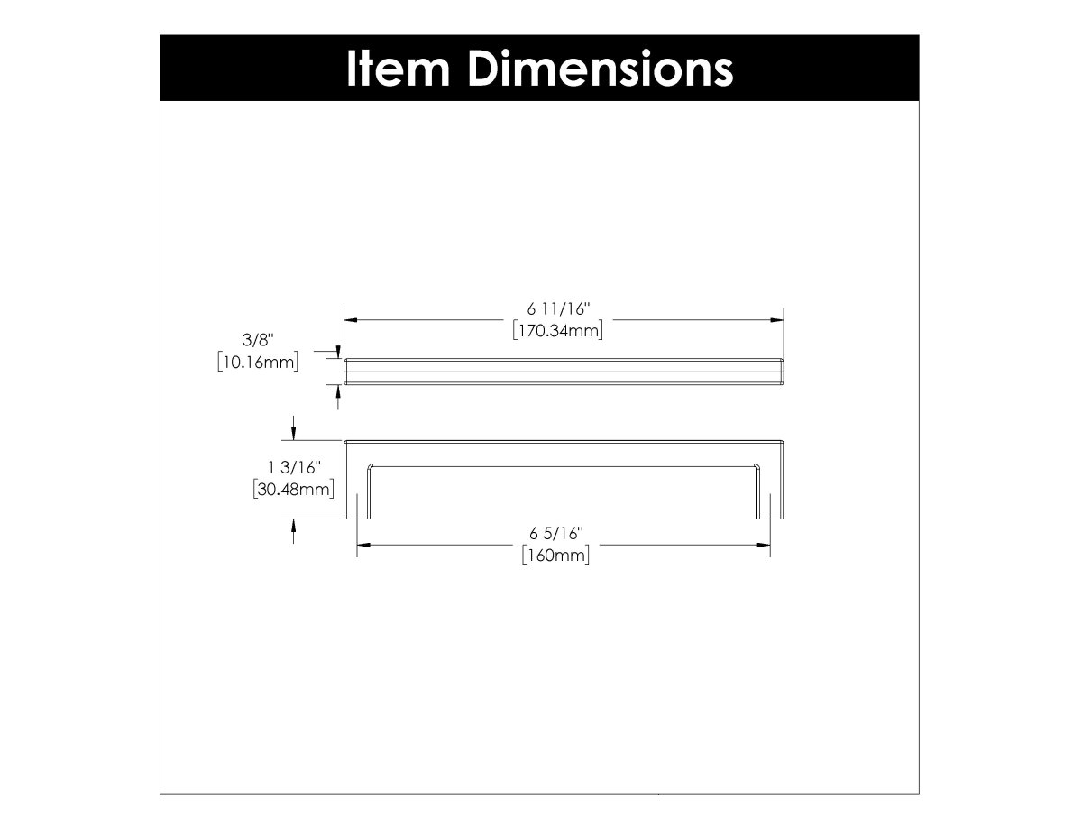 Cabinet Door Handles 6 - 5/16 Inch (160mm) Center to Center - Hickory Hardware - BUILDMYPLACE