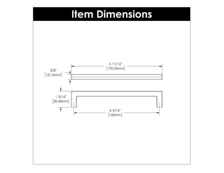 Cabinet Door Handles 6 - 5/16 Inch (160mm) Center to Center - Hickory Hardware - BUILDMYPLACE