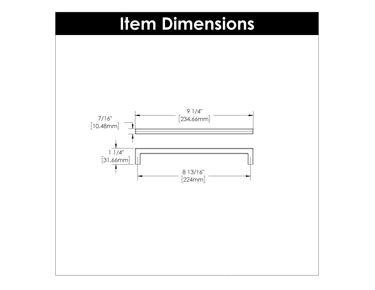 cabinet door handles 8 - 13/16 Inch (224mm) Center to Center - Hickory Hardware - BUILDMYPLACE