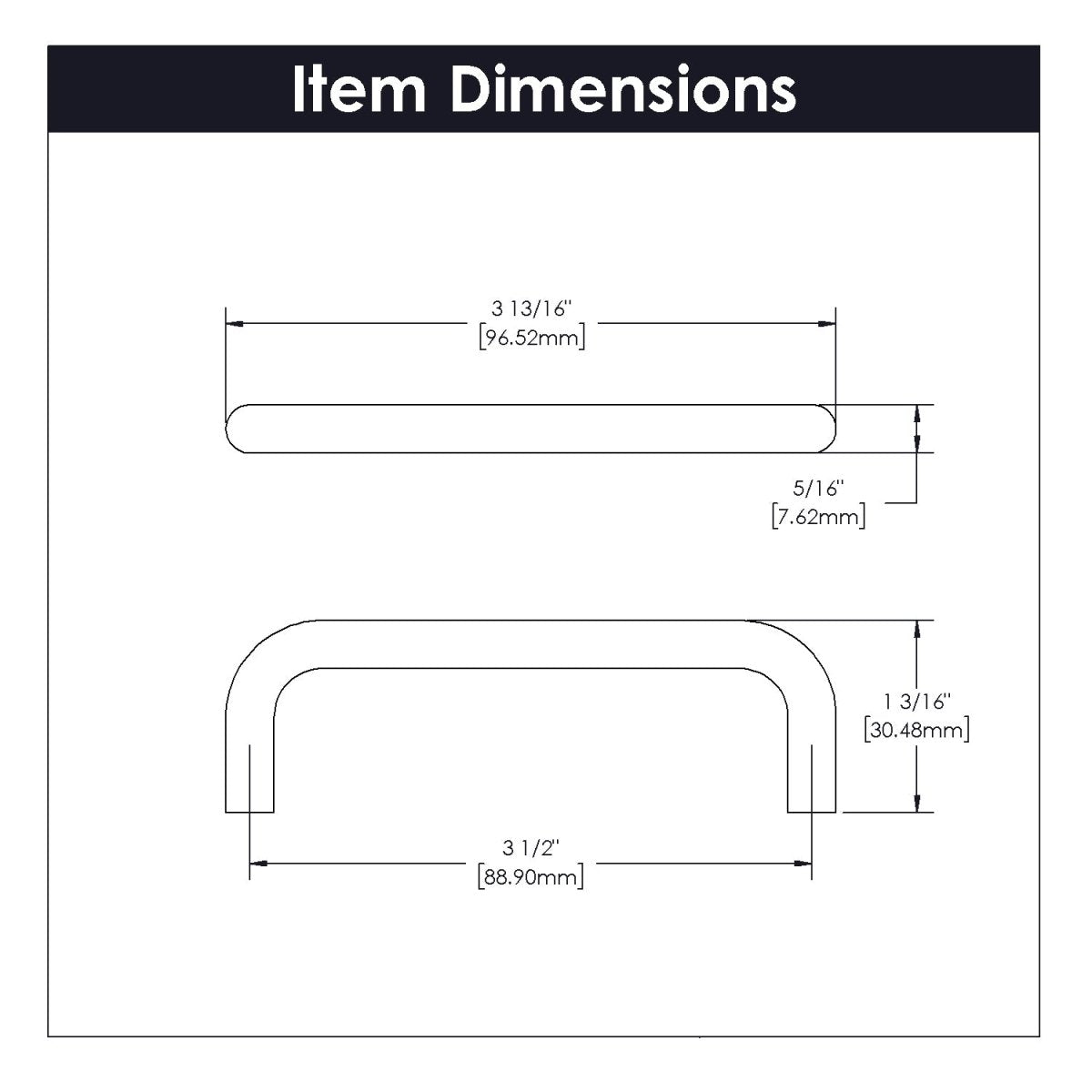 cabinet handles 3 - 1/2 Inch Center to Center - Wire Pulls Collection - BUILDMYPLACE