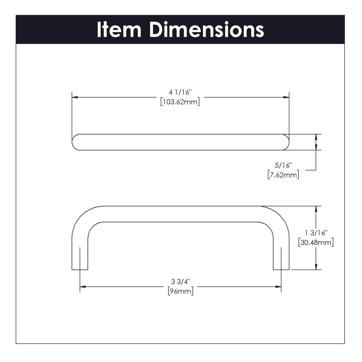 cabinet handles 3 - 3/4 Inch (96mm) Center to Center - Wire Pulls Collection - BUILDMYPLACE