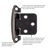 Cabinet Hinge Flush Surface Face Frame Self - Close (2 Hinges/Per Pack) - Hickory Hardware - BUILDMYPLACE