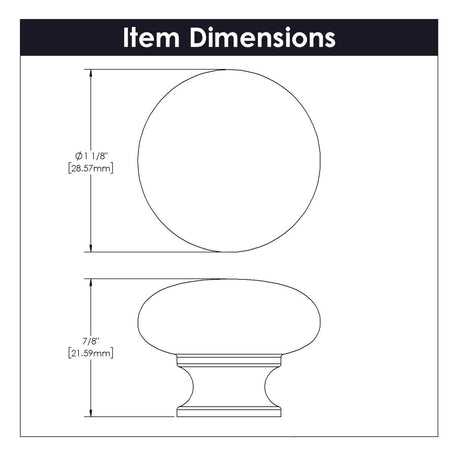 Cabinet Knob 1 - 1/8 Inch Diameter - Cottage Collection - BUILDMYPLACE