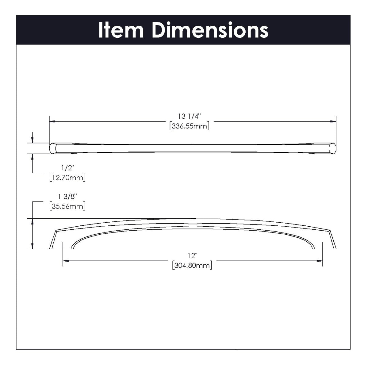 Cabinet Pull 12 Inch Center to Center - Greenwich Collection - BUILDMYPLACE