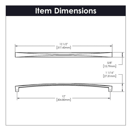 Cabinet Pull 12 Inch Center to Center - Hickory Hardware - BUILDMYPLACE