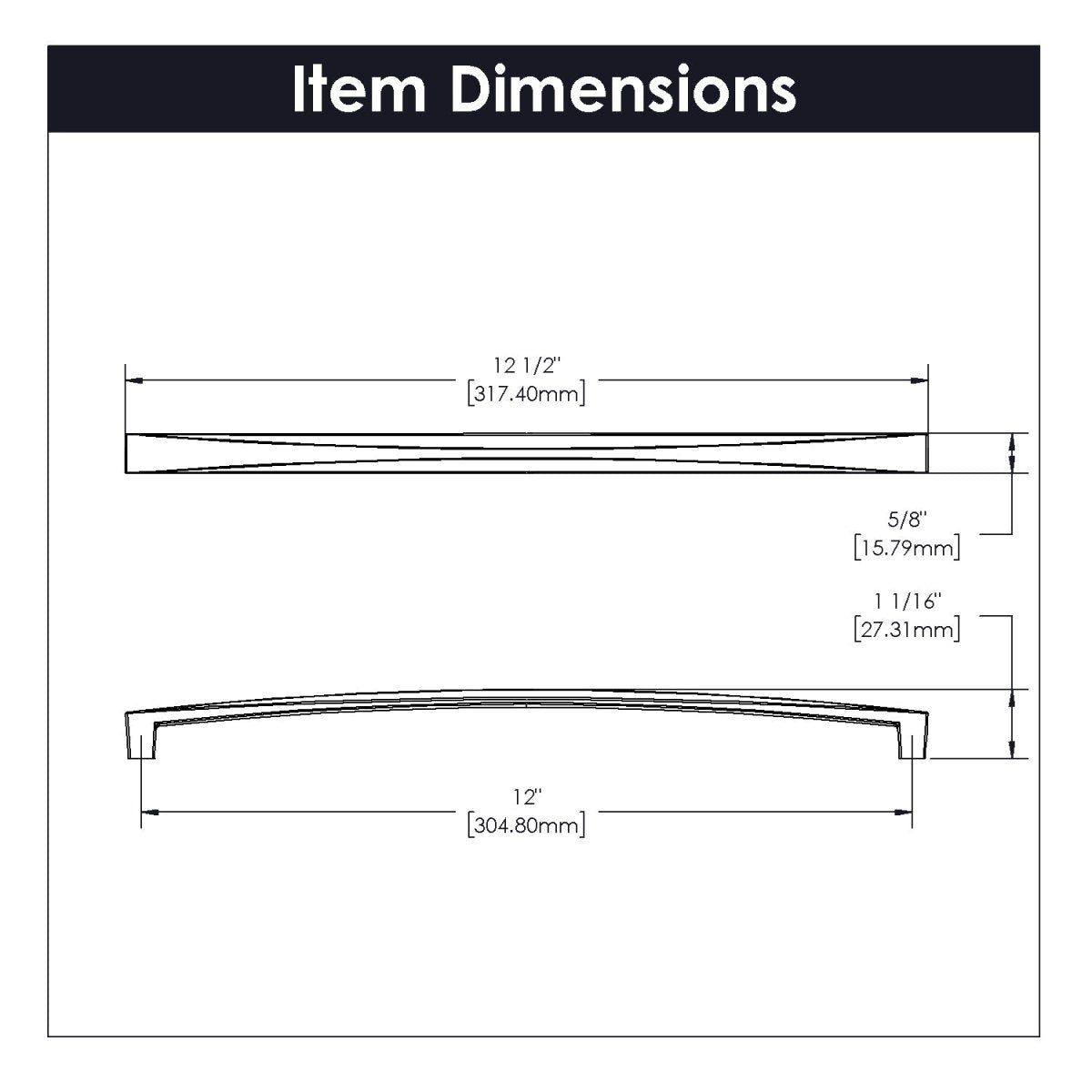 Cabinet Pull 12 Inch Center to Center - Hickory Hardware - BUILDMYPLACE