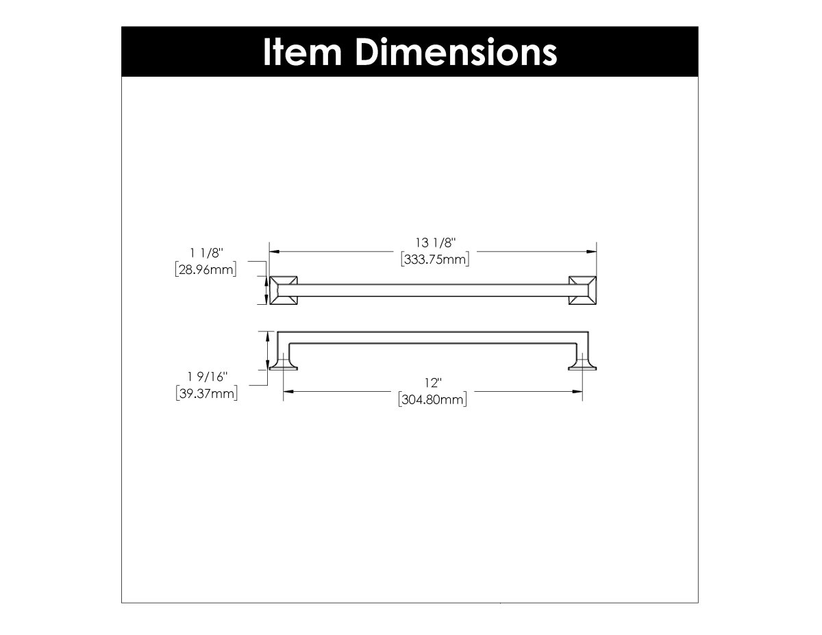 Cabinet Pull 12 Inch Center to Center - Studio Collection - BUILDMYPLACE