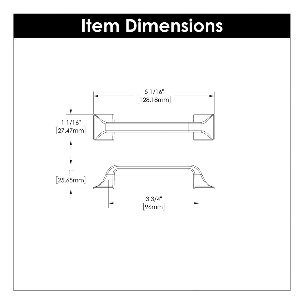 Cabinet Pull 3 - 3/4 Inch (96mm) Center to Center - Hickory Hardware - BUILDMYPLACE