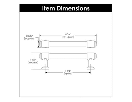 Cabinet Pull 3 - 3/4 Inch (96mm) Center to Center - Hickory Hardware - BUILDMYPLACE