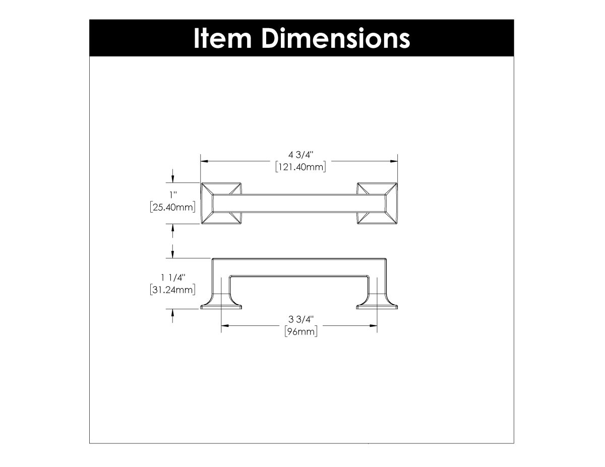 Cabinet Pull 3 - 3/4 Inch (96mm) Center to Center - Studio Collection - BUILDMYPLACE