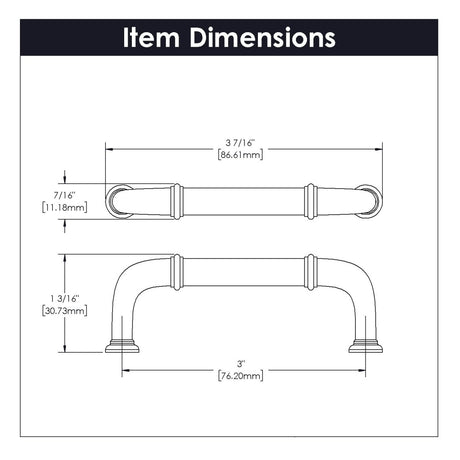 Cabinet Pull 3 Inch Center to Center - Cottage Collection - BUILDMYPLACE