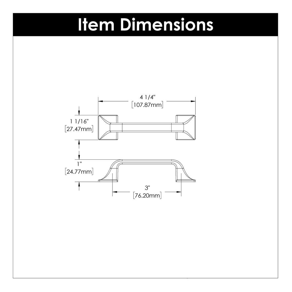 Cabinet Pull 3 Inch Center to Center - Hickory Hardware - BUILDMYPLACE