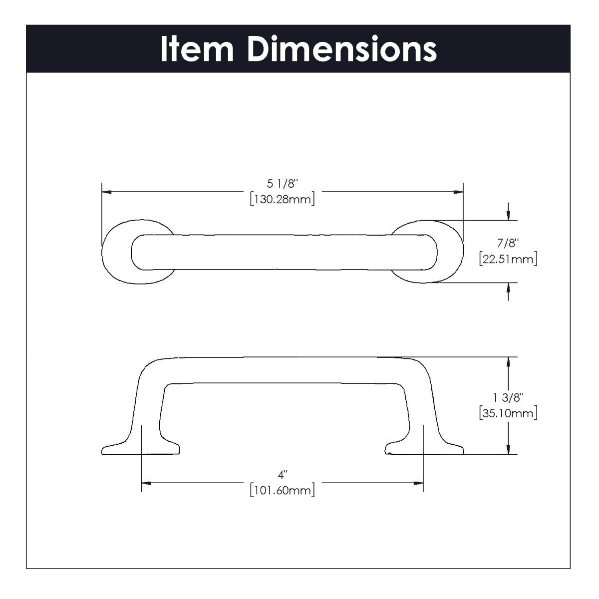 Cabinet Pull 4 Inch Center to Center in Black Iron - Carbonite Collection - BUILDMYPLACE