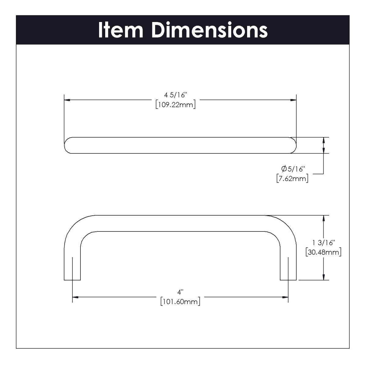 Cabinet Pull 4 Inch Center to Center in Matte Black - Wire Pulls Collection - BUILDMYPLACE