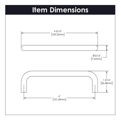 Cabinet Pull 4 Inch Center to Center in Matte Black - Wire Pulls Collection - BUILDMYPLACE