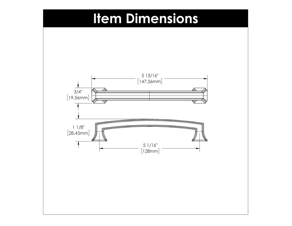 Cabinet Pull 5 - 1/16 Inch (128mm) Center to Center - Bridges Collection - BUILDMYPLACE