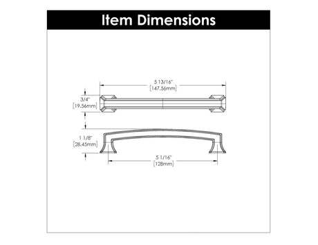 Cabinet Pull 5 - 1/16 Inch (128mm) Center to Center - Bridges Collection - BUILDMYPLACE