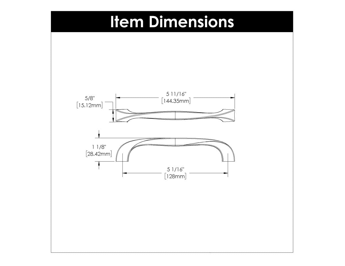 Cabinet Pull 5 - 1/16 Inch (128mm) Center to Center - Hickory Hardware - BUILDMYPLACE