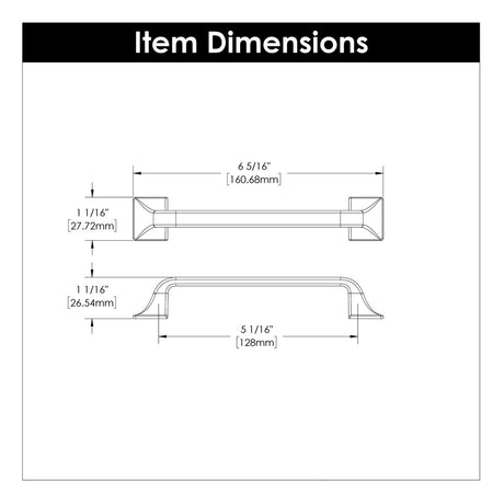 Cabinet Pull 5 - 1/16 Inch (128mm) Center to Center - Hickory Hardware - BUILDMYPLACE