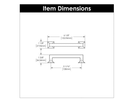 Cabinet Pull 5 - 1/16 Inch (128mm) Center to Center - Studio Collection - BUILDMYPLACE