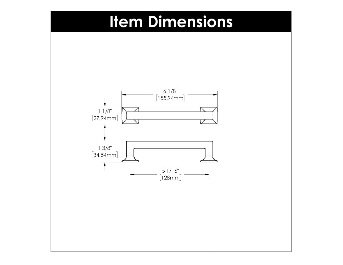 Cabinet Pull 5 - 1/16 Inch (128mm) Center to Center - Studio Collection - BUILDMYPLACE